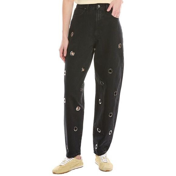 Frame Denim WomensThe Narrow Grommet Trouble Jean Black